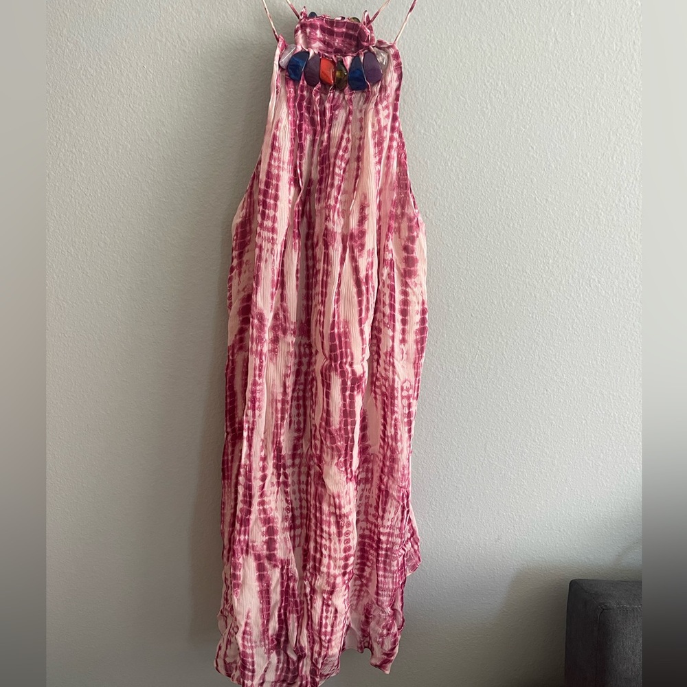 beaded tie dye dress